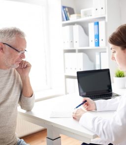 Specialist-consulting-patient-for-enlarged-prostate